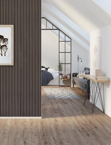 Wood4Wall paneel in een slaapkamer